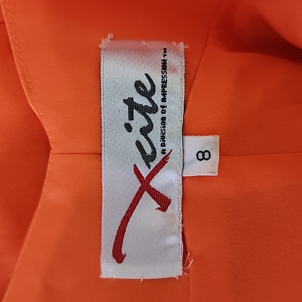 Excite Dress Y2K Rare Vintage Cut Out Sequined Halter Neck Orange Size 8 - Picture 11 of 17